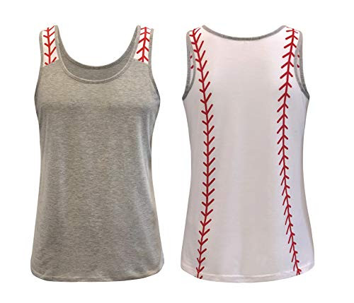 ILTEX Sports Tank Tops for Mom Fans Apparel Baseball Softball Basketball Soccer Volleyball  Baseball Gray  Medium ILTEX Sports Tank Tops for Mom Fans Apparel Baseball Softball Basketball Soccer Volleyball  Baseball Gray  Medium