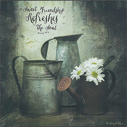 Dicksons Sweet Friendship Refreshes Soul Crackled Pewter 12 x 12 Wood Wall Sign Plaque Dicksons Sweet Friendship Refreshes Soul Crackled Pewter 12 x 12 Wood Wall Sign Plaque