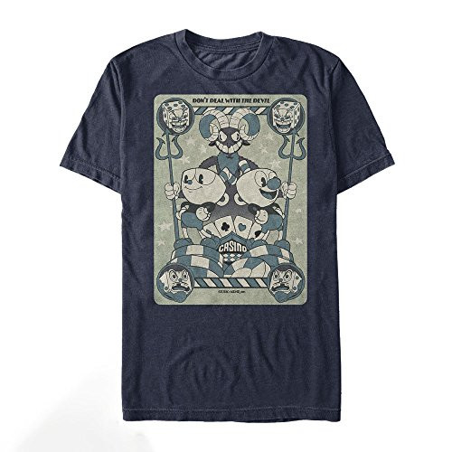 Fifth Sun Cuphead Men s Casino Playing Card Navy Blue T Shirt Navy Blue Large