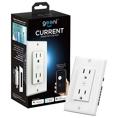 Geeni Smart Wi Fi in Wall Outlets  White  2 Outlets  No Hub Required  Smart Outlet Works with Amazon Alexa  Google Assistant   Microsoft Cortana  Requires 2 4 GHz Wi Fi