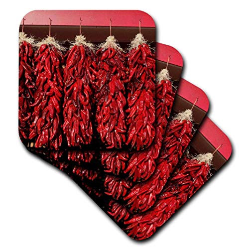3dRose Chili peppers drying in the sun, Velarde, New Mexico, USA. - Soft Coasters, set of 4 (cst_208254_1)