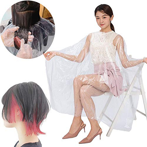 50PC Disposable Salon Capes Waterproof Haircutting Apron Transparent Hair Dye Capes Salon Barber Cape for Clients Hair Cutting Smocks Plastic Hairdresser Apron Shampoo Cape Styling Cape 50PC Disposable Salon Capes Waterproof Haircutting Apron Transparent Hair Dye Capes Salon Barber Cape for Clients Hair Cutting Smocks Plastic Hairdresser Apron Shampoo Cape Styling Cape