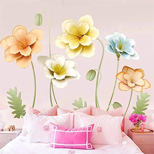 DERUN TRADING Wall Stickers   Murals Home Décor Home Décor Accents for Living Room Flower Wall Decals Home Improvement Paint Wall Treatments Wall Decals Murals Decor Vinyl Removable Mural Paper