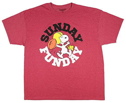 Peanuts Snoopy Men s Sunday Funday Football Big   Tall T Shirt  3X Large