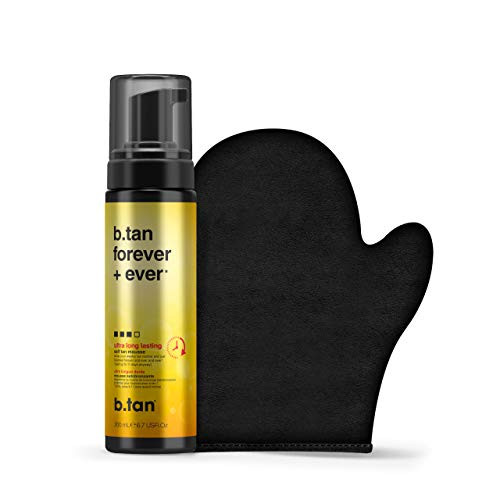 b tan Forever   Ever Tanning Kit   Self Tan Mousse with Applicator Mitt   Value Pack for Ultra Long Lasting Tan