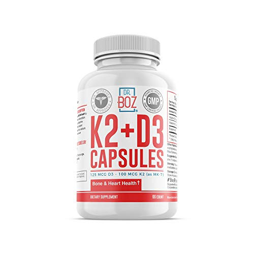 Dr  Boz Vitamin K2  MK 7    D3 Capsules with Bioperine® for Best Absorption   Vitamin D Supplement   Vitamin K Supplement   Vitamin K2 D3 Supplement  Bone Health   Heart Health   66 Count