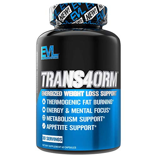Evlution Nutrition Trans4orm   Complete Thermogenic Fat Burner for Weight Loss  Clean Energy and Focus with No Crash  Boost Metabolism  Suppress Appetite  Diet Pills  30 Servings