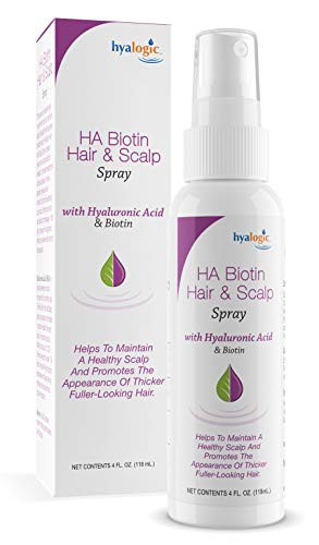Hyalogic Biotin Hair Thickening Spray w Hyaluronic Acid for Thinning Hair Treatment   Promotes Thicker Healthy Hair   Healthy Scalp   Volumizing Hair Products   Scalp Spray   4 fl oz  118ml