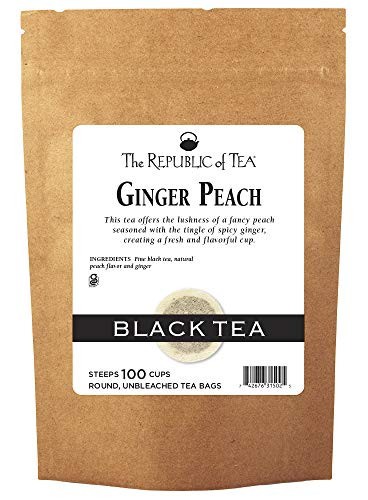 The Republic of Tea Ginger Peach Black Tea Super Refill  100 Tea Bags