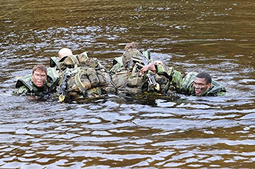 Posterazzi A group of soldiers participate in a river crossing during Exercise Cambrian Patrol Poster Print   17 x 11