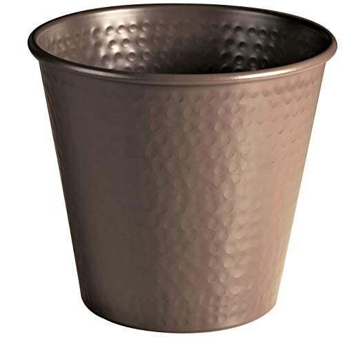 Monarch Abode Beaver Brown Monarch Hand Hammered Metal Wastebasket Trash Bin