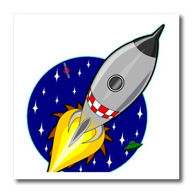 3dRose ht 16471 3 Rocket Taking Off Iron on Heat Transfer for White Material  10 by 10 Inch