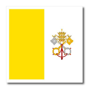 3dRose ht 159812 3 Flag of Vatican City Gold Yellow White Keys Saint Peter Papal Tiara Iron on Heat Transfer Paper for White Material  10 by 10 Inch