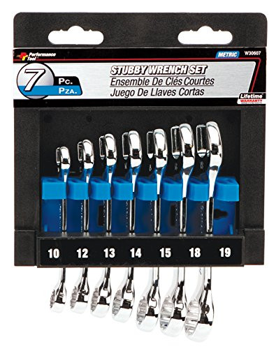 Performance Tool W30607 Full Polish Metric Stubby Wrench  7 Piece  1 Pack