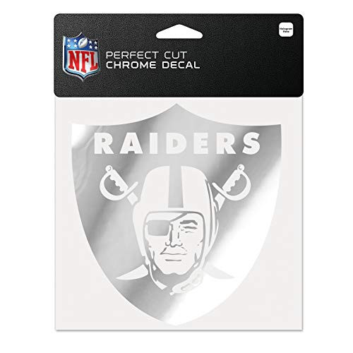 WinCraft NFL Oakland Raiders Chrome Perfect Cut Decal  6 x 6  Black