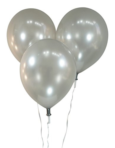 Creative Balloons 12  Latex Balloons   Pack of 100 Pieces   Metallic Silver