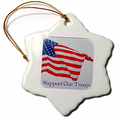 3dRose ORN 99136 1 an American Flag Support Our Troops Snowflake Ornament Porcelain 3 Inch 3dRose ORN 99136 1 an American Flag Support Our Troops Snowflake Ornament Porcelain 3 Inch