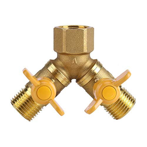 Delaman 2 Way Y Valve G1 2 Brass Garden Irrigation Tap Hose Connector Splitter Adapter Dual Faucet Connector