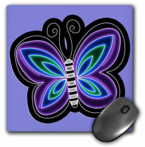 3dRose LLC 8 x 8 x 0 25 Inches Mouse Pad  Blue Purple Butterfly  mp 45426 1