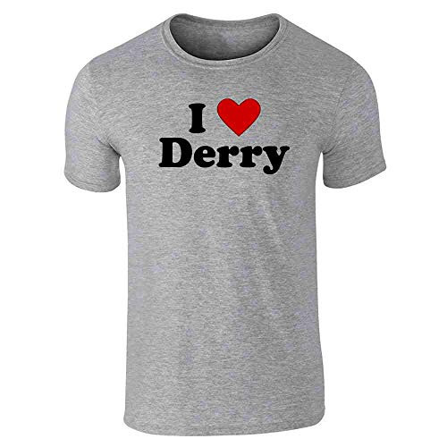 I Love Derry Maine Retro Horror Halloween Costume Gray L Graphic Tee T Shirt for Men