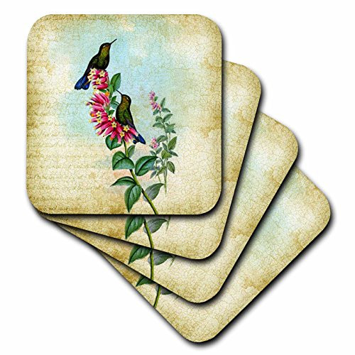 3dRose cst 130470 1 Vintage Hummingbirds Grunge Digital Art by Angel and Spot Soft Coasters Set of 4 3dRose cst 130470 1 Vintage Hummingbirds Grunge Digital Art by Angel and Spot Soft Coasters Set of 4