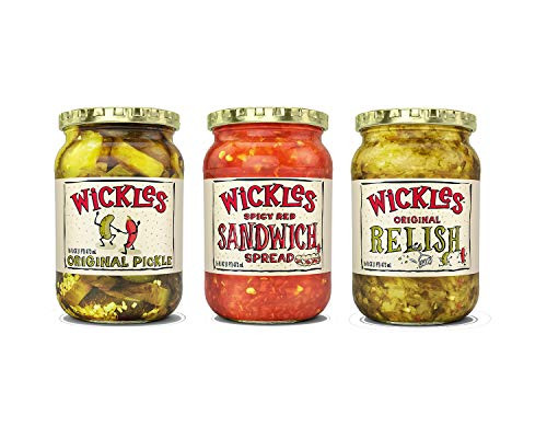 Wickles Variety Pack   1 Original Slices  1 Spicy Red Sandwich Spread  1 Original Relish  16 OZ  3 CT
