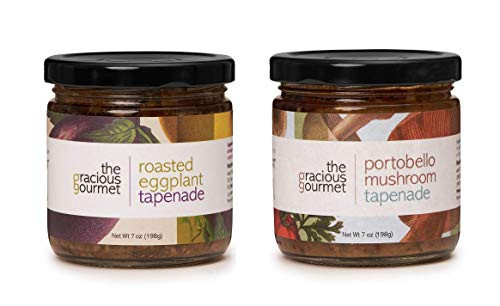 The Gracious Gourmet Tapenade Duo  Roasted Eggplant and Portobello Mushroom   14 Ounce