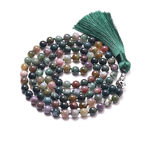 Mala Beads 108 8mm Mala Necklace Japa Mala Hand Knotted Tibetan Mala Prayer Beads Meditation Beads Yoga Necklace