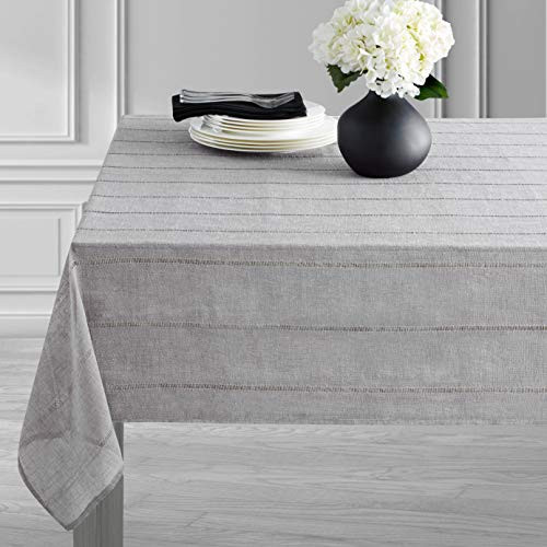 Benson Mills CORI Sheer Lightweight Tablecloth  60X104 INCH  Grey