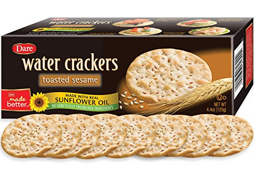 Dare Toasted Sesame Water Crackers  Healthy Entertaining Snacks with 0 grams of Trans Fat and Saturated Fat  4 4 Ounces  Pack of 6