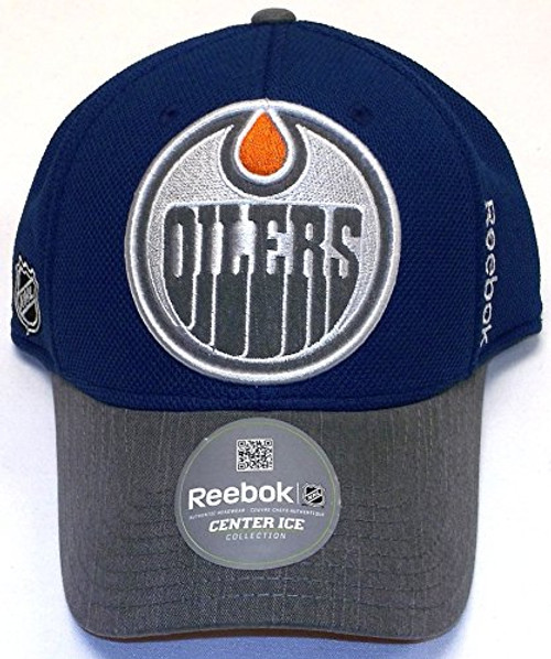 Reebok Edmonton Oilers Playoffs Flex Hat   S M   M433Z Blue  Gray