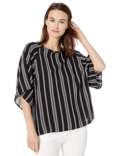 Karen Kane Women s Modern Sleeve TOP  Black  Medium