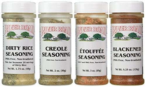 River Road by Fiesta MSG Free Cajun Seasoning Favorites 4 Flavor Bundle  1 each  Blackened  Creole  Etouffee  Dirty Rice  2 4 25 Ounces