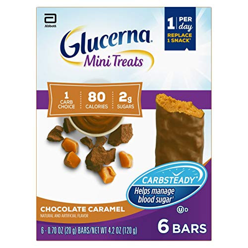 Glucerna Mini Treats  24 Count  for People with Diabetes to Help Manage Blood Sugar  with CARBSTEADY and Essential Vitamins   Minerals  80 Calories  Chocolate Peanut  0 70 oz