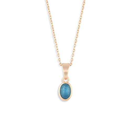 DEMDACO Aquamarine Comfort Giving Soothing Gold Tone One Size Brass Metal Necklace
