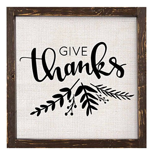 Brownlow Gifts Give Thanks Framed Linen Sign