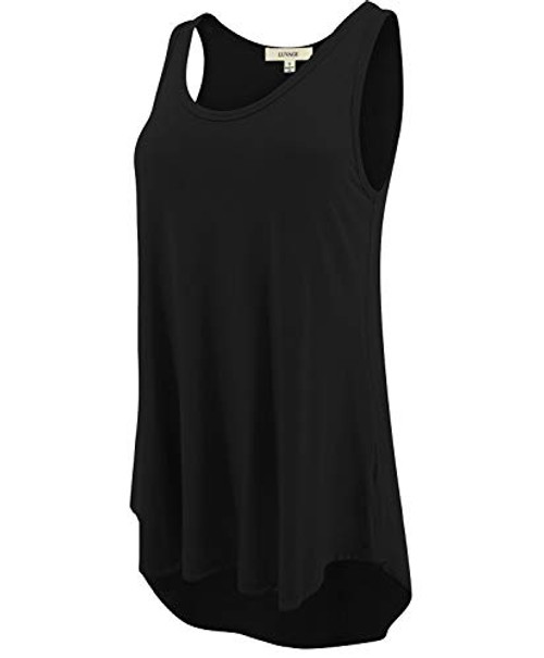 LUVAGE Women s High Low Tunic Tank Top Shirt   Casual Sleeveless Loose Fit Tops Black LUVAGE Women s High Low Tunic Tank Top Shirt   Casual Sleeveless Loose Fit Tops Black
