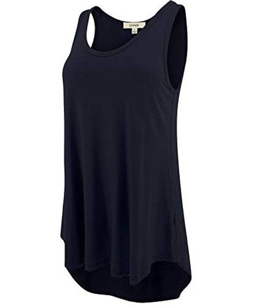 LUVAGE Women s High Low Tunic Tank Top Shirt   Casual Sleeveless Loose Fit Tops Navy LUVAGE Women s High Low Tunic Tank Top Shirt   Casual Sleeveless Loose Fit Tops Navy