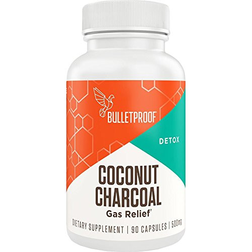 Bulletproof Activated Coconut Charcoal for Detox  Heartburn and Gas Relief  90 Capsules
