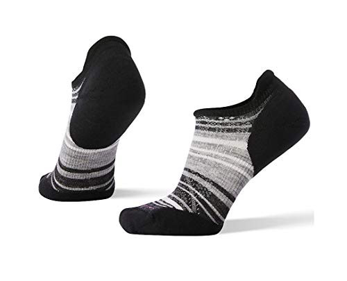 Smartwool PhD Run Light Elite Striped Micro Black Light Gray SM  Women s Shoe 4 6 5