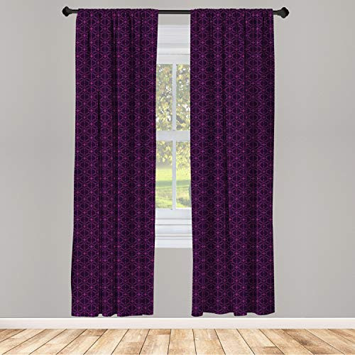Ambesonne Indigo Window Curtains  Oriental Design with Floral Swirl Leaf Details Image Print  Lightweight Decorative Panels Set of 2 with Rod Pocket  56  x 63   Eggplant Purple Ambesonne Indigo Window Curtains  Oriental Design with Floral Swirl Leaf Details Image Print  Lightweight Decorative Panels Set of 2 with Rod Pocket  56  x 63   Eggplant Purple