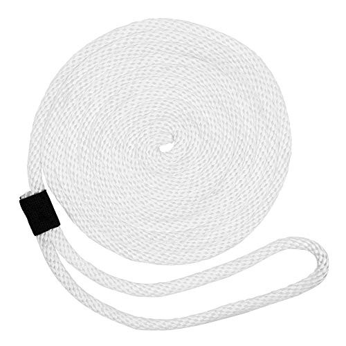 SGT KNOTS Solid Braid Polypropylene Dock Lines   All Purpose Marine Docking Ropes for Boat Boats  1 2  x 15ft  2 Pack   White