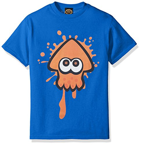 Nintendo Big Boys Splatoon Orange Team Graphic T shirt  Royal  YXL