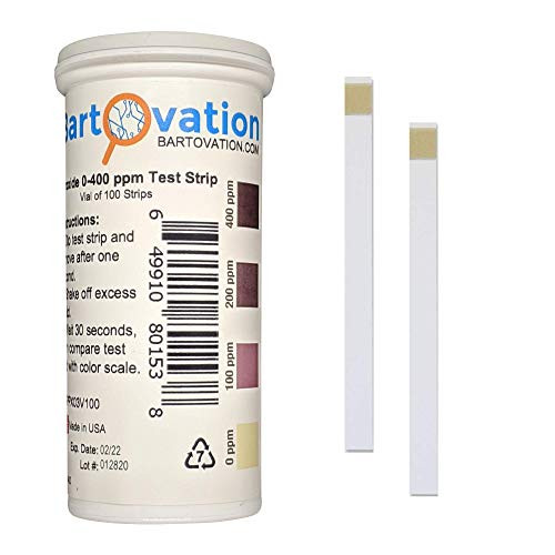 Hydrogen Peroxide H2O2 Test Strips  0 400 ppm  Vial of 100 Strips
