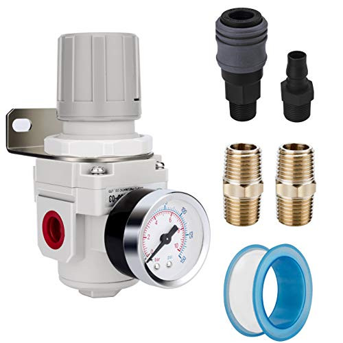NANPU 3 8  NPT Air Regulator for Compressed Air System  150 psi Steel Protected Gauge