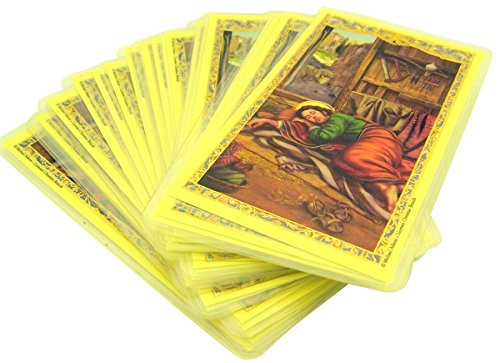 The Sleeping Saint Joseph Laminated Holy Card with Prayer, 4 1/2 Inch (Pack of 25)