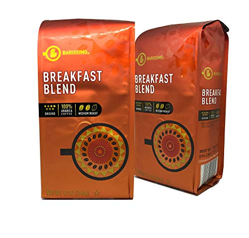 BARISSIMO Breakfast Blend 100% ARABICA Ground Coffee 2-12oz Pack/One-way Freshness Valve Package (Breakfast Blend, 2 Count) BARISSIMO Breakfast Blend 100% ARABICA Ground Coffee 2-12oz Pack/One-way Freshness Valve Package (Breakfast Blend, 2 Count)