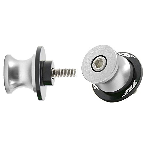 2pcs 6MM M6 X1 5 Motorcycle Swing arm Sliders Spools CNC Swing Arm Stand Screw for Yamaha YZF R1 R3 R6 R25 R1000  Silver