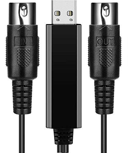 Top Longer USB MIDI Cable Upgrade Professional USB in Out MIDI Cable Adapter Music Keyboard Piano to PC Laptop MIDI to USB Interface Converter for Windows Vista  Mac OS  6 23 ft 1 9 m Black