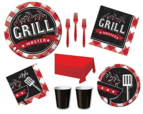 Summer Sizzle Barbecue Party Bundle for 16 Guests - Includes Plates, Napkins, Tablecover, Cups and Forks Summer Sizzle Barbecue Party Bundle for 16 Guests - Includes Plates, Napkins, Tablecover, Cups and Forks